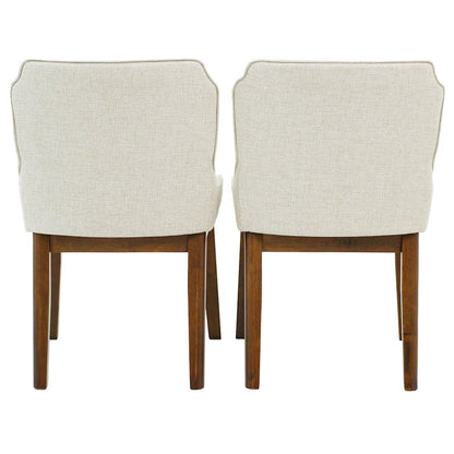 Ellis Dining Chair Set of 2 - Beige Fabric