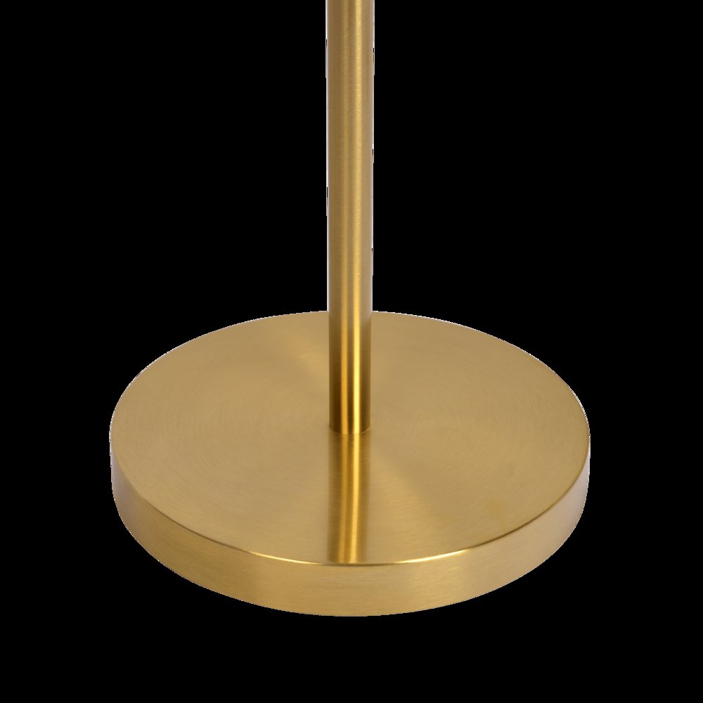 Brilliance Modern Gold Brush Floor Lamp, Opal Glass Shades and Round Metal Base