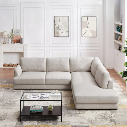Glander Grey Fabric Left-Facing Sectional Sofa