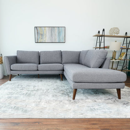 Benson Grey Sectional Sofa Right Facing Chaise