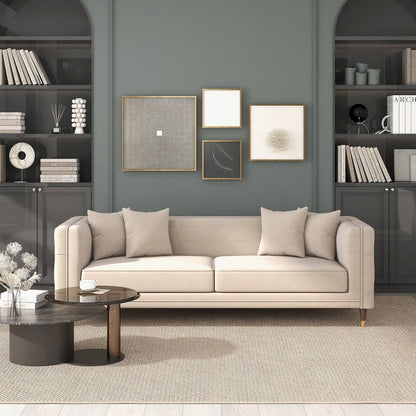 Nora Light Cream Velvet Sofa
