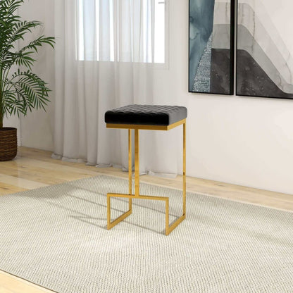 Joel Black Velvet Bar Stool