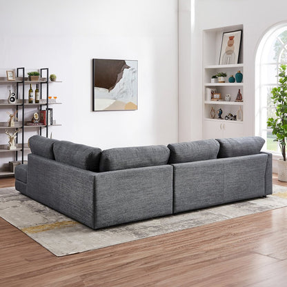 Glander Grey Fabric Right-Facing Sectional Sofa