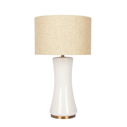 Cascade Glass Lamp Golden Base - Off White Glass Table Lamp