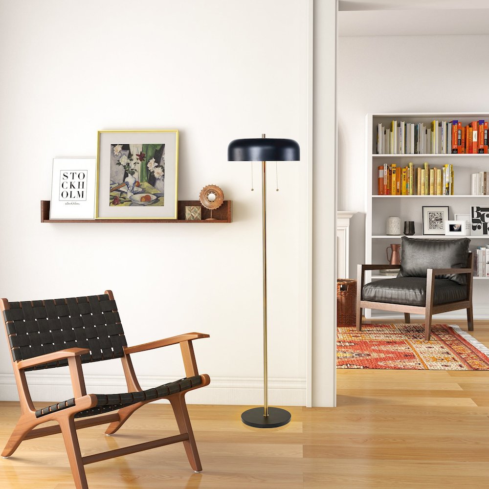 Vesper Floor lamp with Black outer and White inner