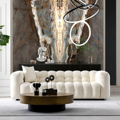 Eden Modern Tufted Chesterfield Cream Boucle Sofa