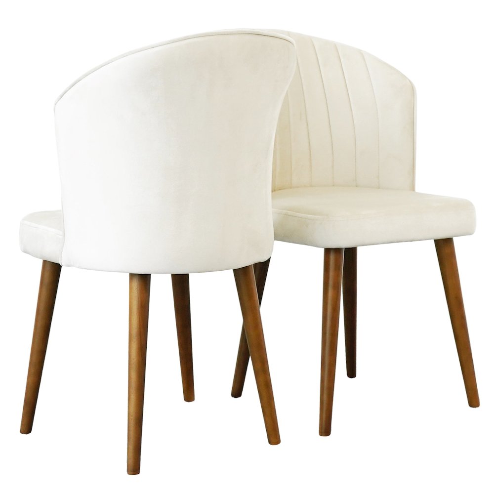 Parsons Beige Velvet Dining Chair - Set of 2
