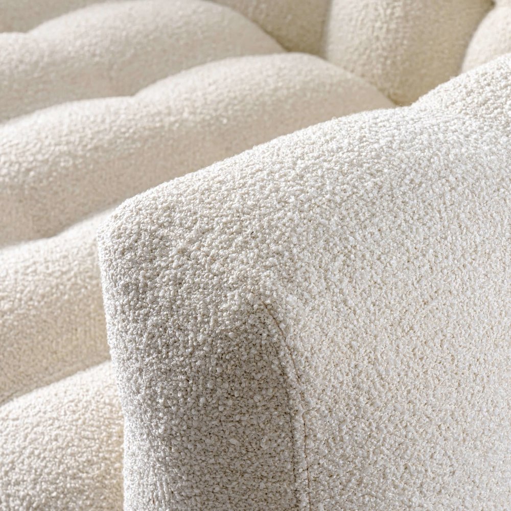 Eden Modern Tufted Chesterfield Cream Boucle Sofa