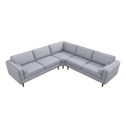 Amber Light Grey Fabric Corner Sectional Sofa