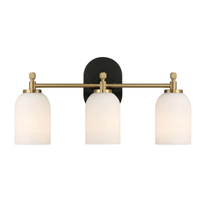 Three Lights Vanity Brushed Gold Bathroom Wall Light for Bathroom Over Mirror