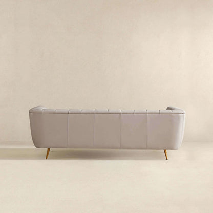 LaMattina Genuine Italian Leather Channel Tufted Sofa