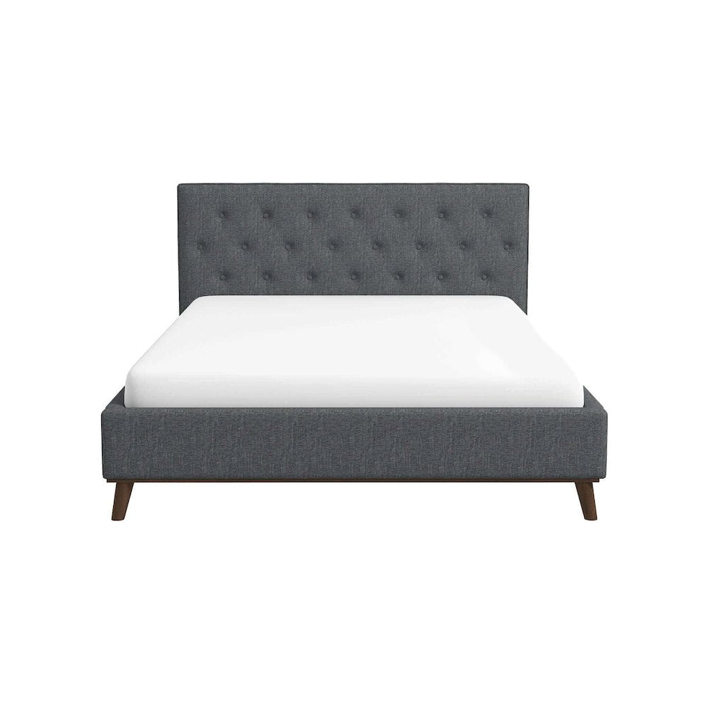 Graceville Dark Grey Fabric Platform King Bed