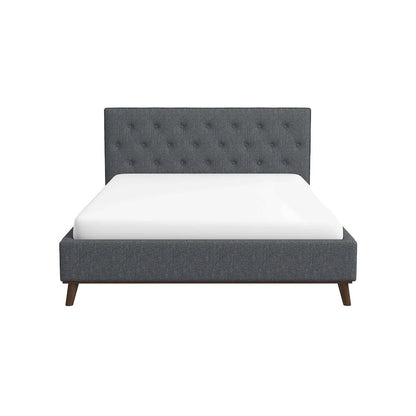 Graceville Dark Grey Fabric Platform King Bed