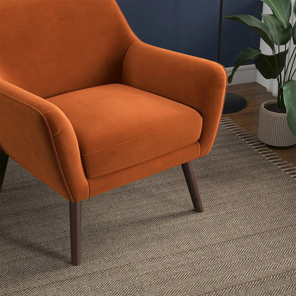 Panom Burnt Orange Velvet Lounge Chair