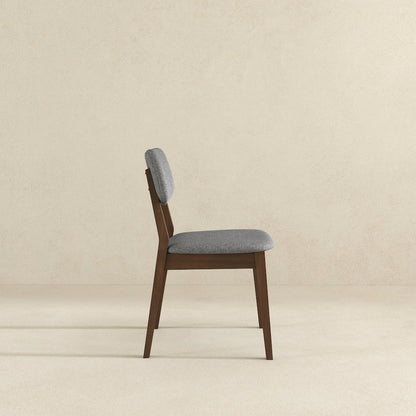 Carlos Dark Grey Fabric Solid Back Side Chair (Set Of 2)