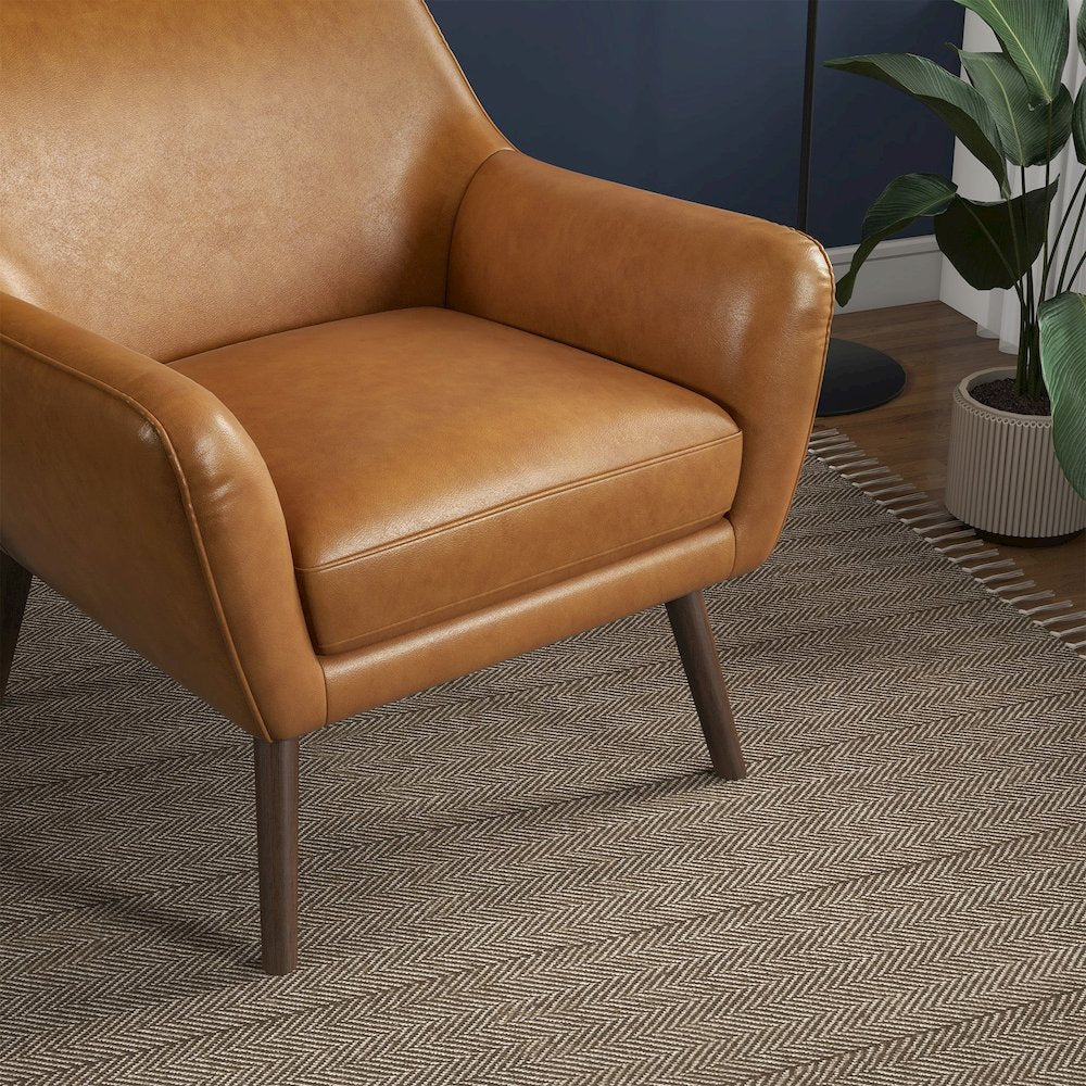 Panom Tan Leather Lounge Chair