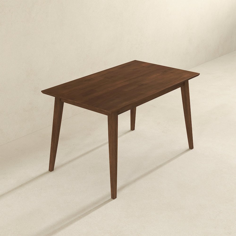 Levi Modern Style Solid Wood Rectangular Walnut Top Dining Table 47"