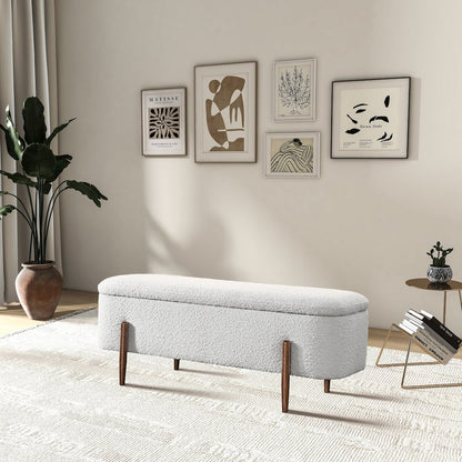 Sarna Ivory Boucle Bench