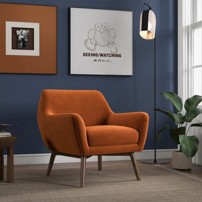 Panom Burnt Orange Velvet Lounge Chair