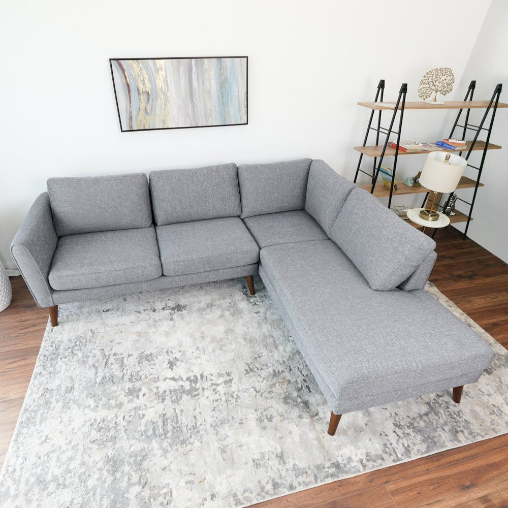 Benson Grey Sectional Sofa Right Facing Chaise