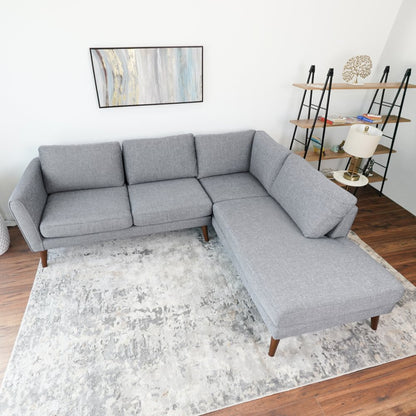 Benson Grey Sectional Sofa Right Facing Chaise