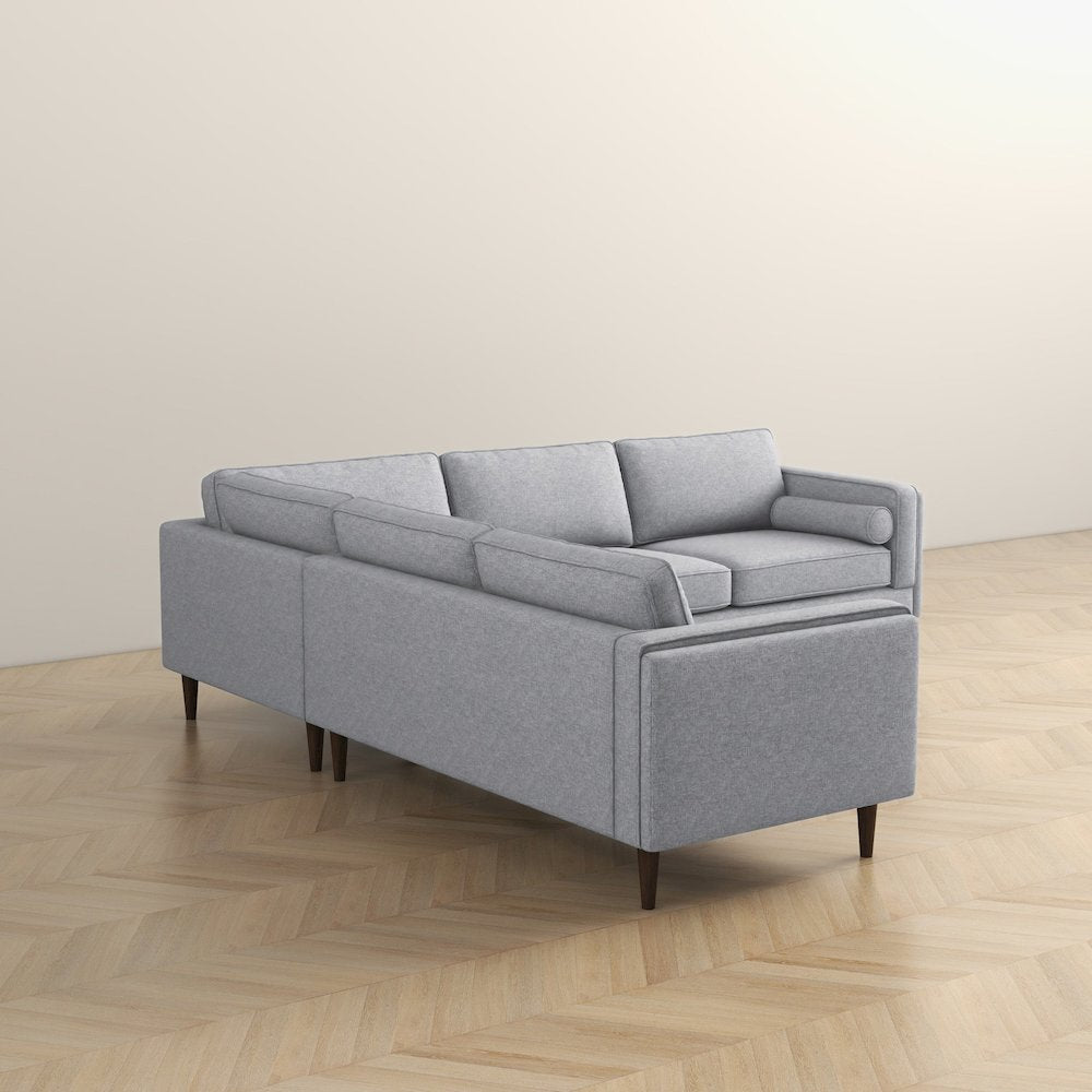 Amber Light Grey Fabric Corner Sectional Sofa