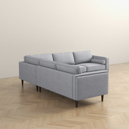 Amber Light Grey Fabric Corner Sectional Sofa