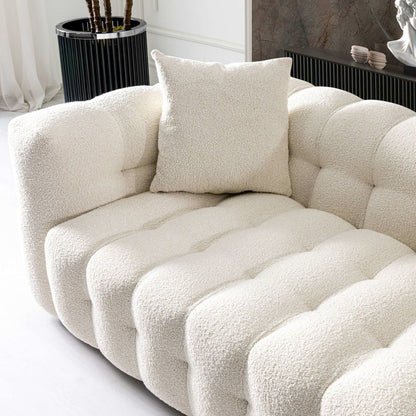 Eden Modern Tufted Chesterfield Cream Boucle Sofa