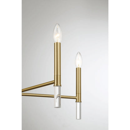 Courtyard Five Light Golden Brass Candle Light Chandelier