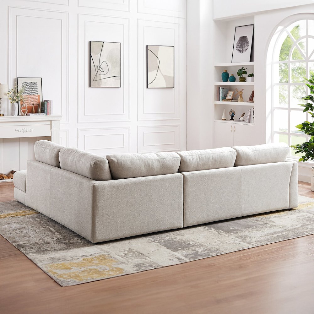 Glander Grey Fabric Left-Facing Sectional Sofa