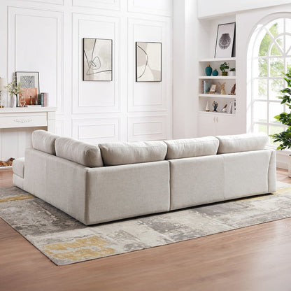 Glander Grey Fabric Left-Facing Sectional Sofa