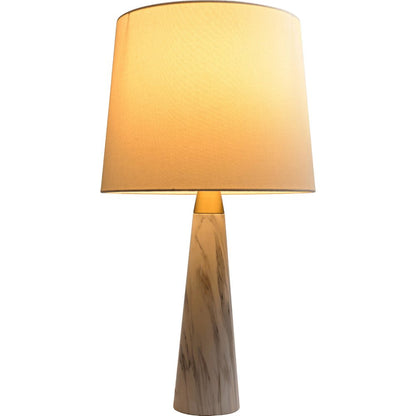 Enclave Hydro Black Table Lamp with On/Off Switch Faux Marble Base Fabric Shade