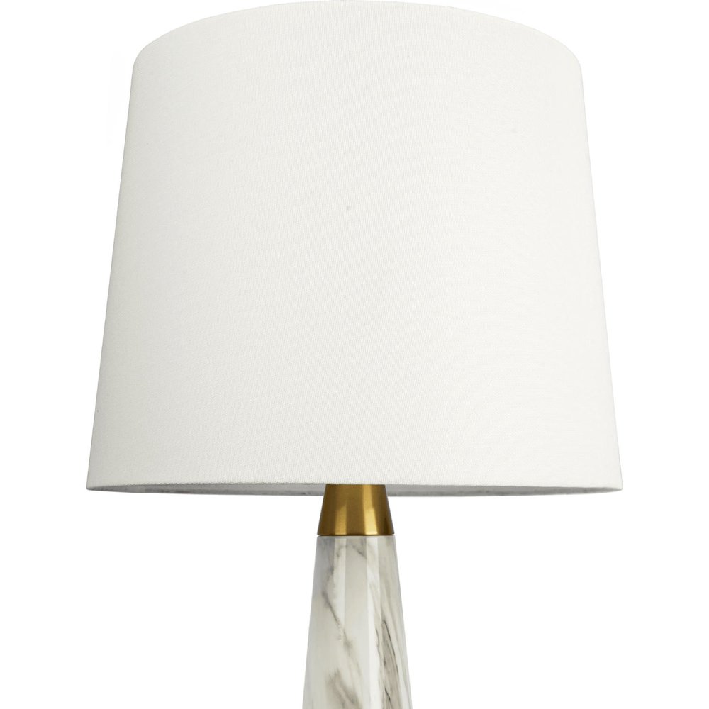 Enclave Hydro Black Table Lamp with On/Off Switch Faux Marble Base Fabric Shade