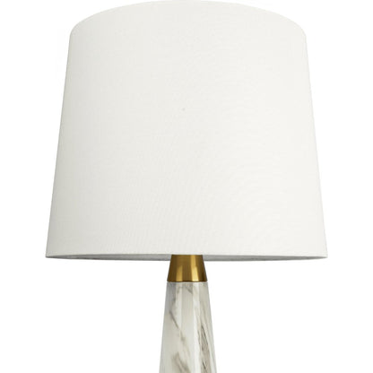 Enclave Hydro Black Table Lamp with On/Off Switch Faux Marble Base Fabric Shade