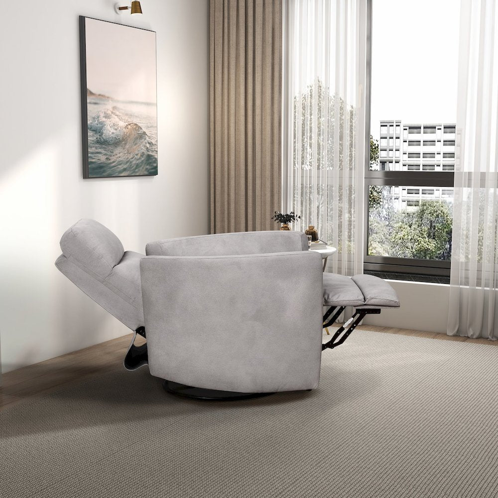 Lawson Swivel Glider Suede Recliner Chair - Latte