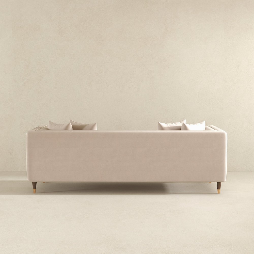 Nora Light Cream Velvet Sofa