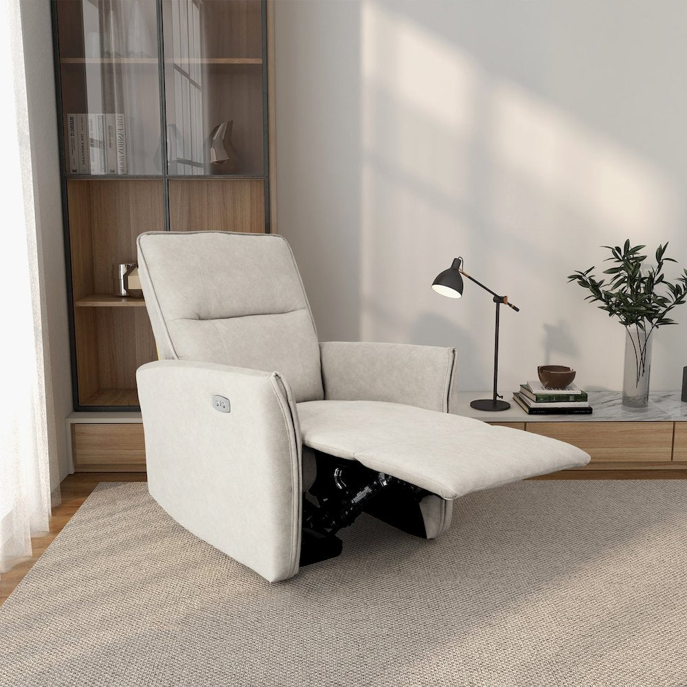 Asheville Cream Suede Recliner Chair