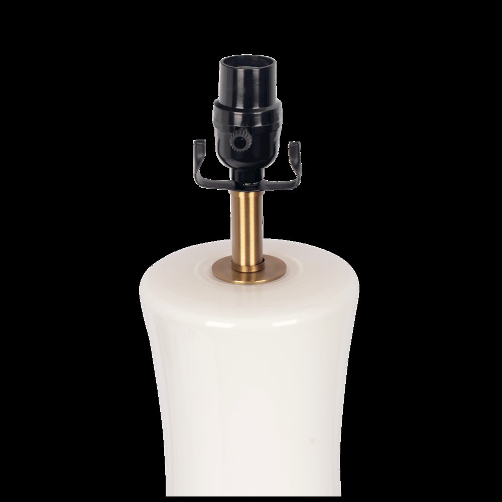 Cascade Glass Lamp Golden Base - Off White Glass Table Lamp