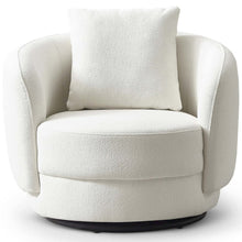 Beige Boucle Lounge Chair with Solid Wood Legs, Perfect Accent Chair