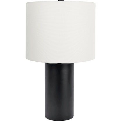 Aura Black Table Lamp with On/Off Switch Black Block Base