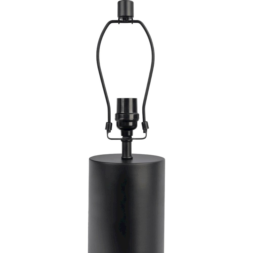 Aura Black Table Lamp with On/Off Switch Black Block Base