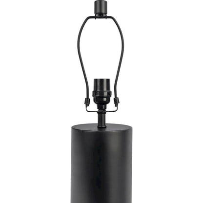 Aura Black Table Lamp with On/Off Switch Black Block Base