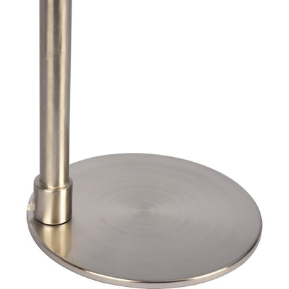 Brushed Nickel Table Lamp with On/Off Switch Curved Metal Base Linen Shade