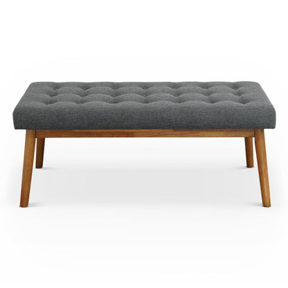 Delilah Modern Dark Gray Fabric Bench