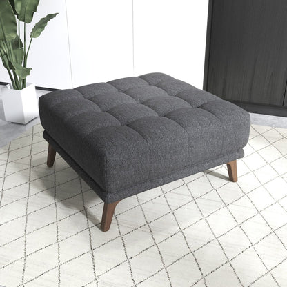 Addison Square Dark Grey Upholstered Ottoman