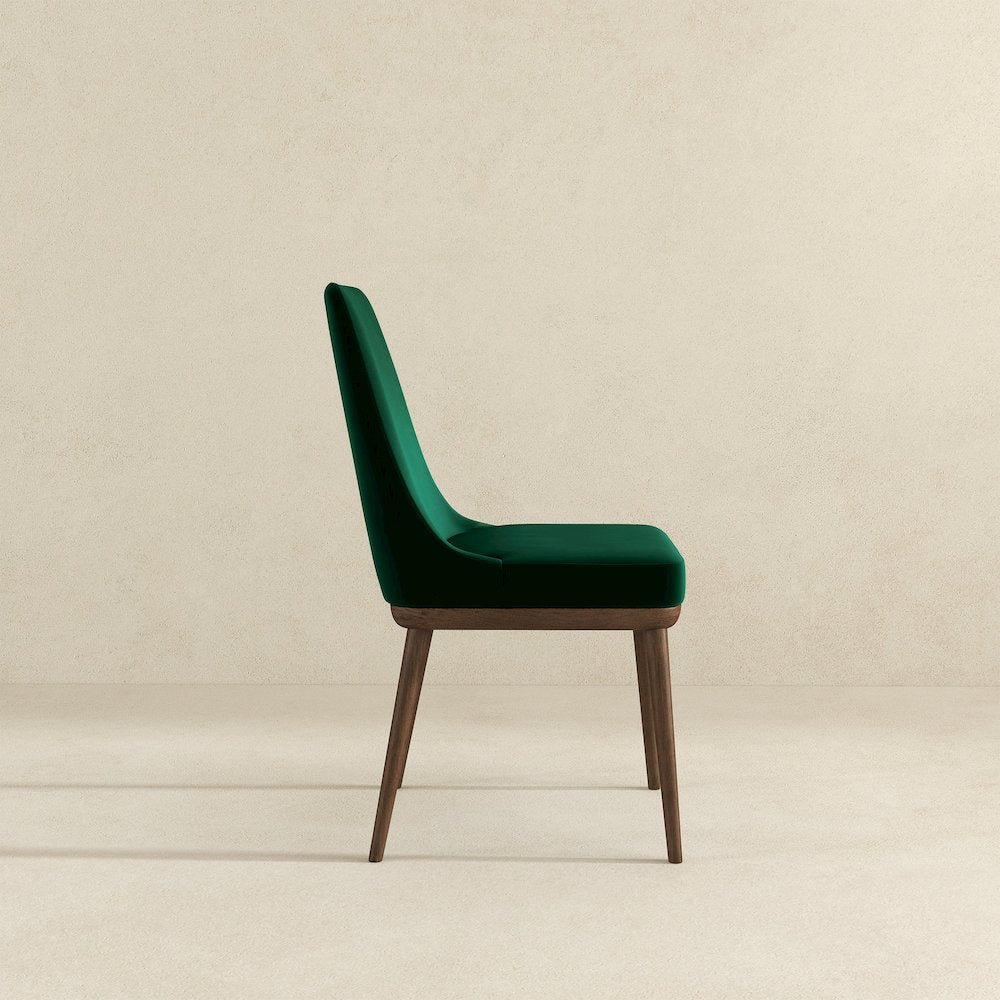 Kate Green Velvet Solid Wood Dining Chair (Set Of 2)