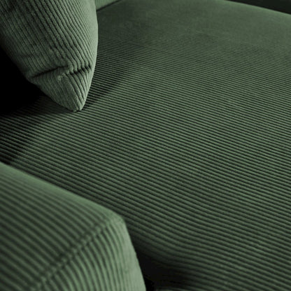 Mar Sectional Green Corduroy Sofa (Left Facing)
