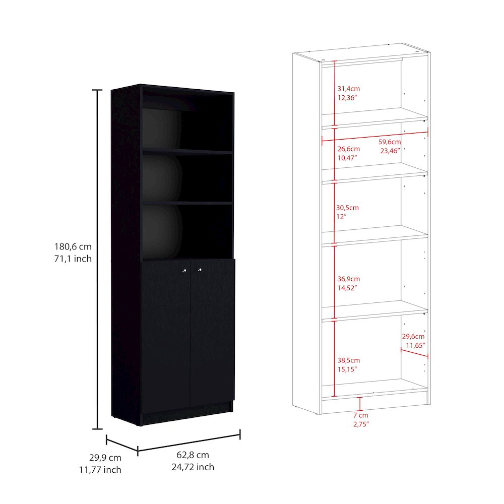 Tolleson 3 Piece Living Room Set with 3 Bookcases, Wenge