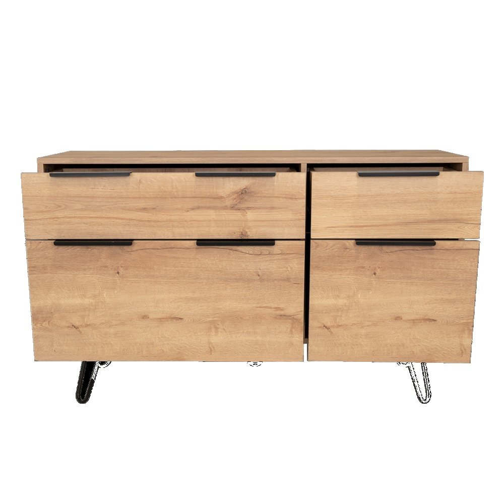 Olimpo 6-Drawer Storage Dresser - Sturdy Engineered Wood, Minimalist Design