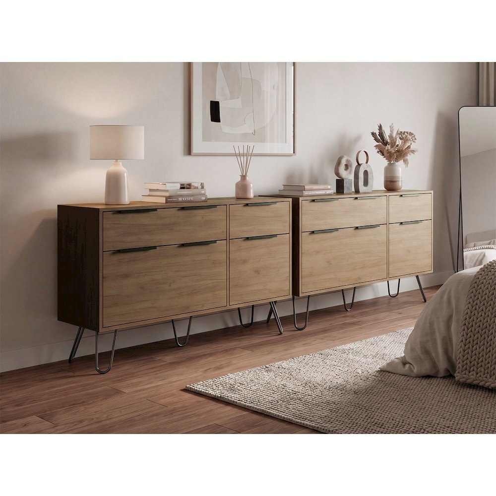 Olimpo 6-Drawer Storage Dresser - Sturdy Engineered Wood, Minimalist Design
